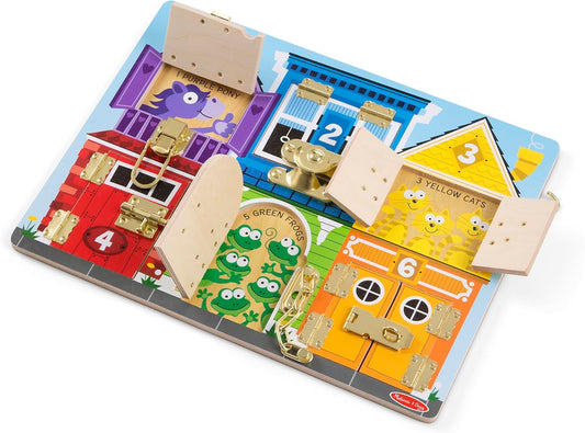 Melissa & Doug - Motoriktafel Schlösser, Geschicklichkeitsspiel