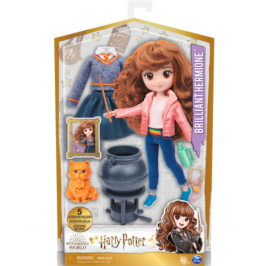 Spinmaster Wizarding World Harry Potter - Brillante Hermine Granger (20,3 cm, mit 5 Zubehörteilen und 2 Outfits)