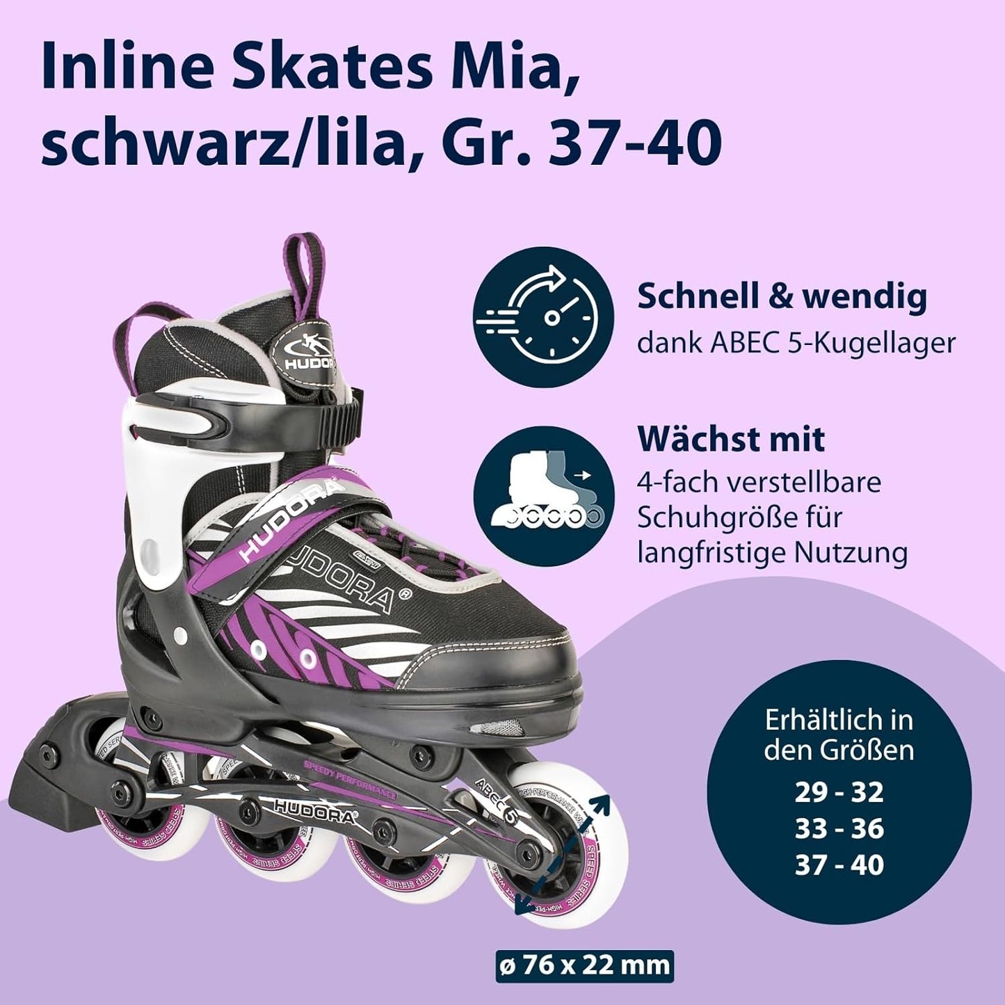 Kinderinliner Mia Gr. 37-40, Inline-Skates