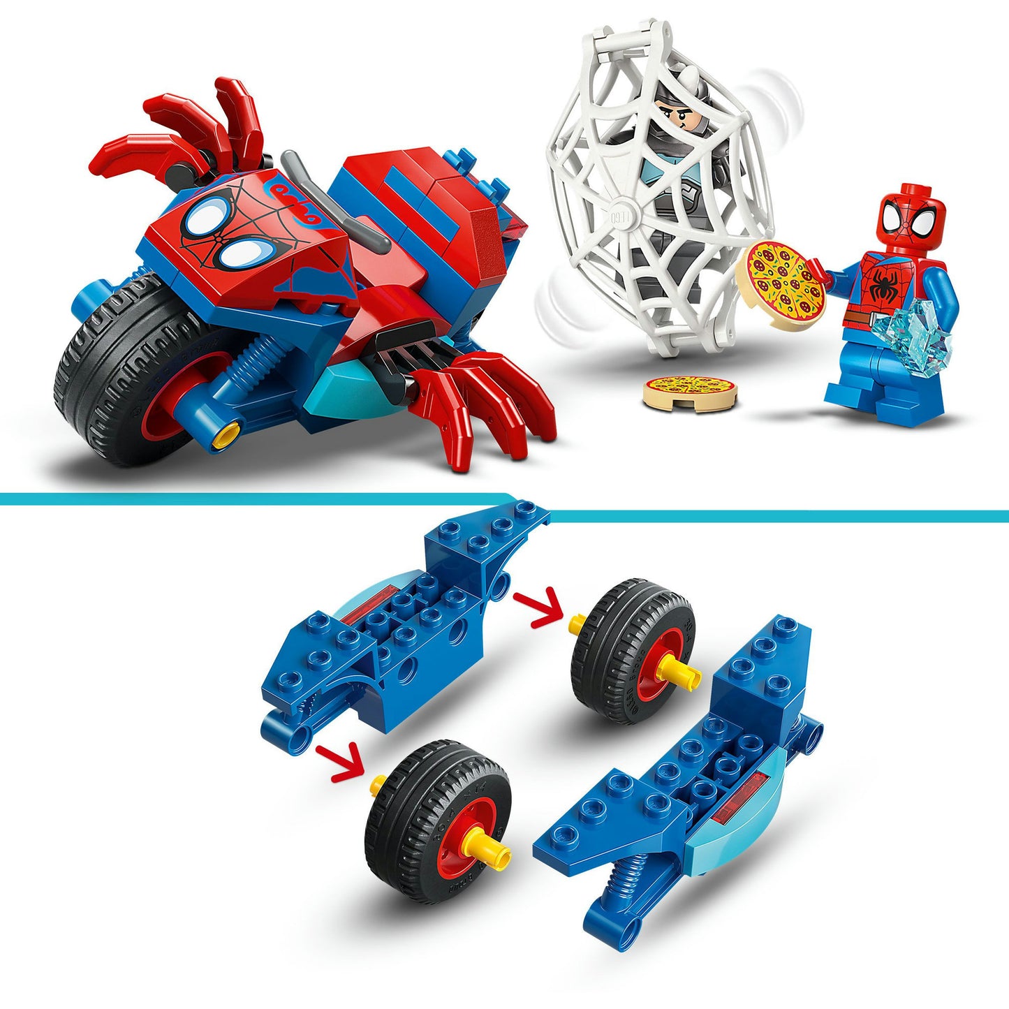 11206 Marvel Spidey und seine Super-Freunde Spidey auf Motorrad vs. Rhino, Konstruktionsspielzeug