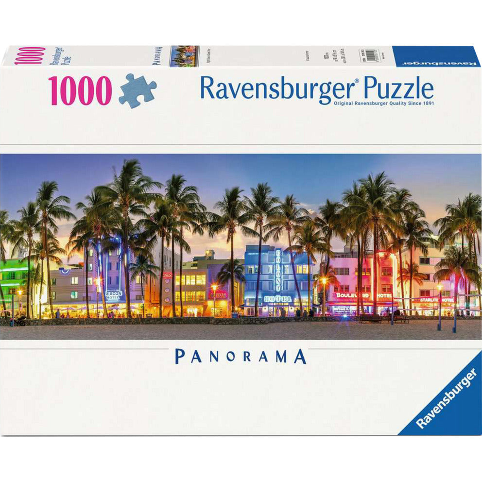 Puzzle Panorama - Nachtlichter am Ocean Drive