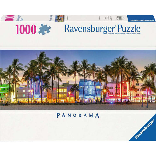 Puzzle Panorama - Nachtlichter am Ocean Drive