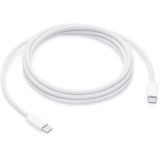 Apple USB 2.0 Ladekabel, USB-C Stecker > USB-C Stecker (weiss, 2 Meter, gesleevt, Laden mit bis zu 240 Watt)