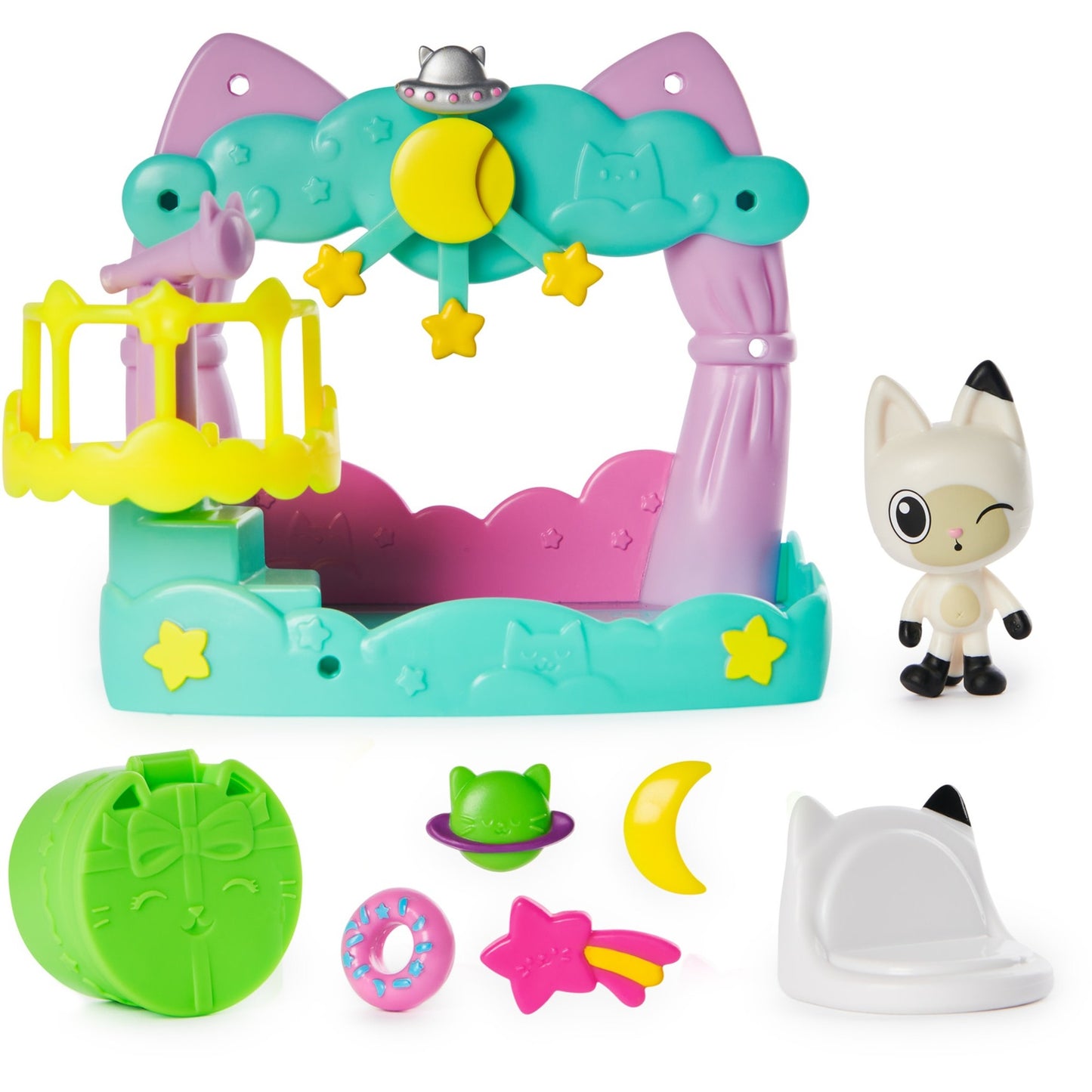 Spinmaster Gabby's Dollhouse - Balkon-Spielset Pandy Paws Sternenhimmel