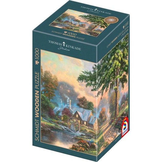 Schmidt Spiele Holzpuzzle Thomas Kinkade Studios: Am alten Mühlenbach (1000 Teile)