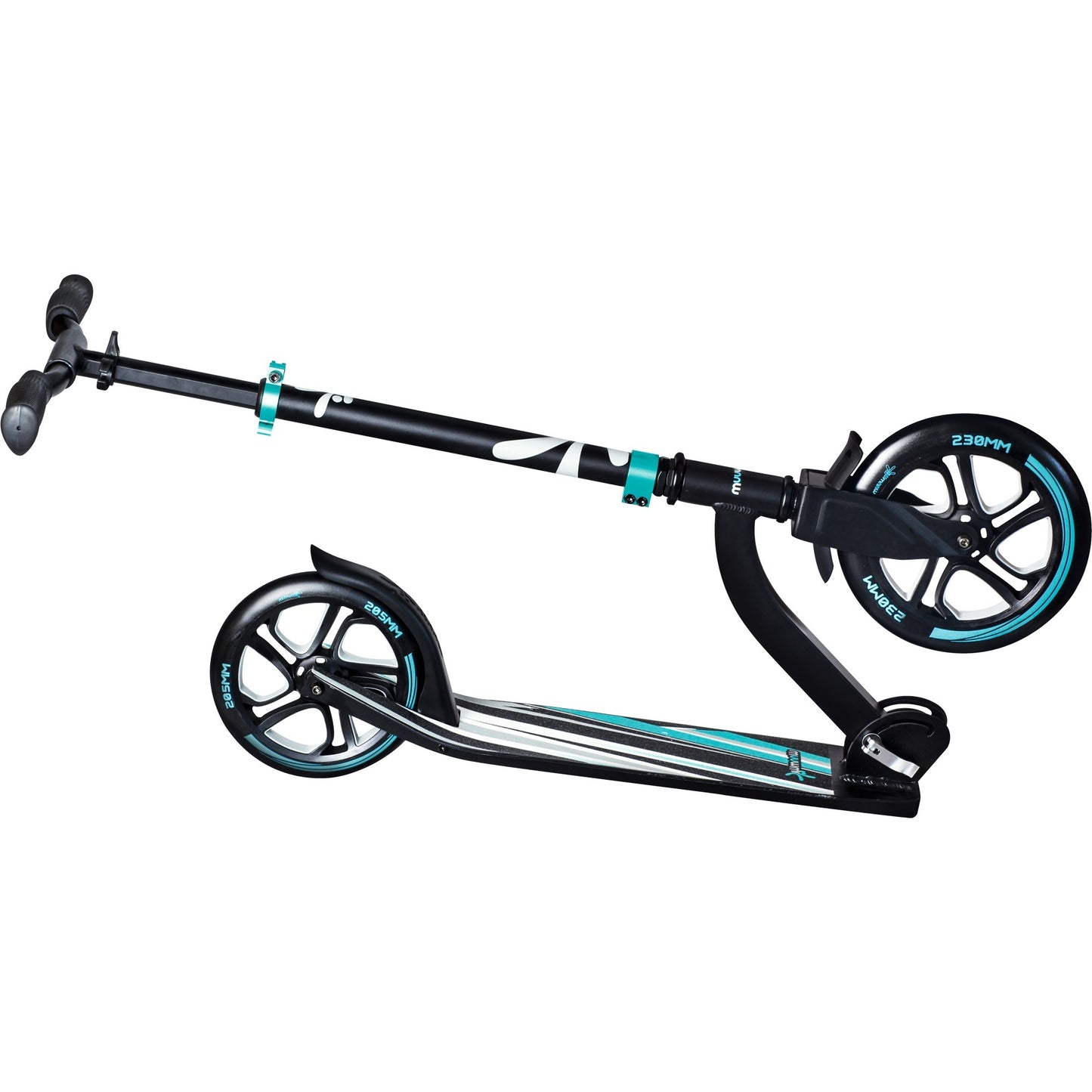 Muuwmi Aluminium Scooter Pro 230/205 mm (schwarz/türkis)