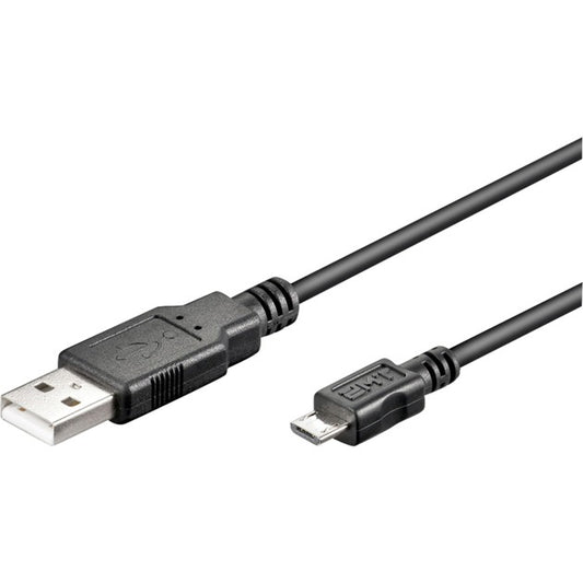 Goobay USB 2.0 Kabel, USB-A Stecker > Micro-USB Stecker (schwarz, 1,8 Meter, doppelt geschirmt)