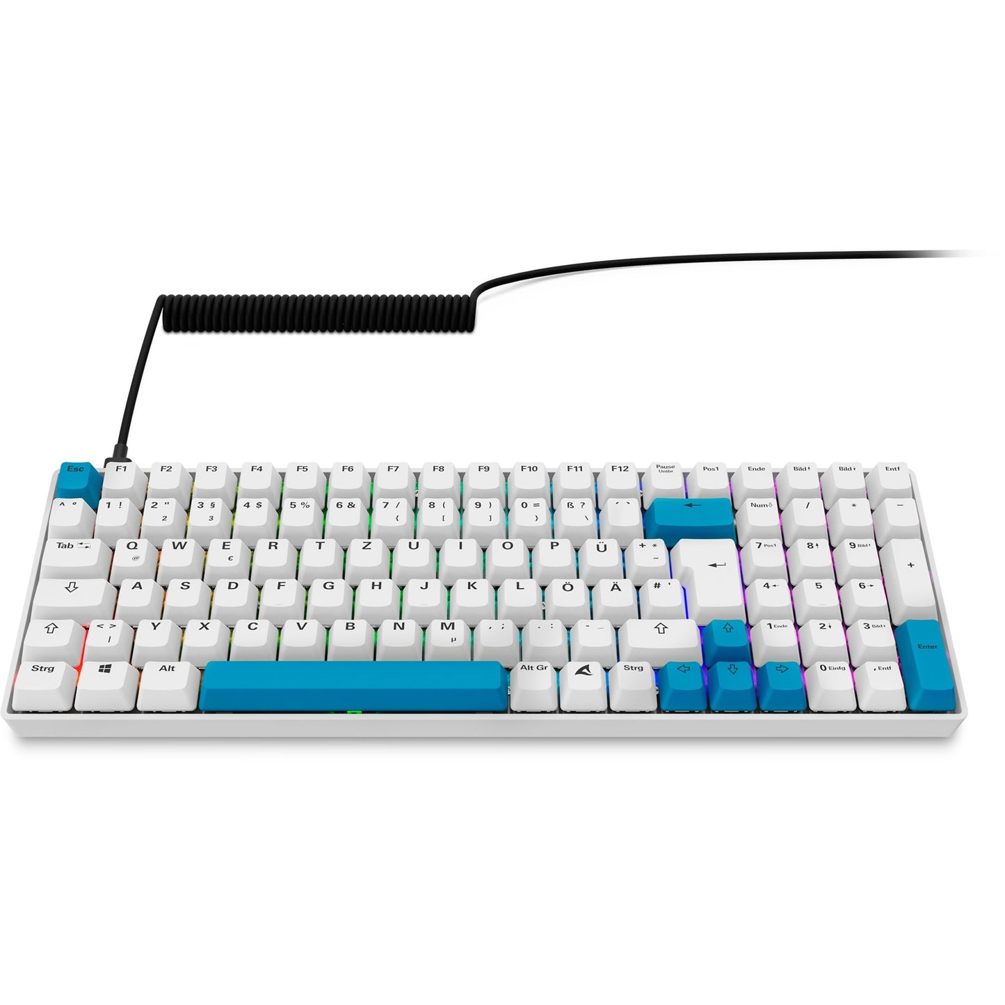 Sharkoon SKILLER SGK50 S2 PBT (weiss, DE-Layout, Gateron G Pro 3.0 Yellow)