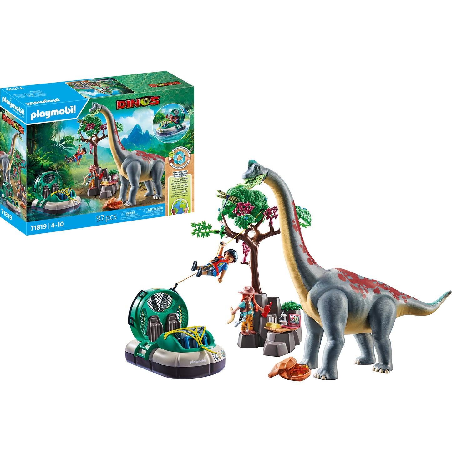 71819 Dinos Brachiosaurus-Begegnung mit Luftkissenboot, Konstruktionsspielzeug