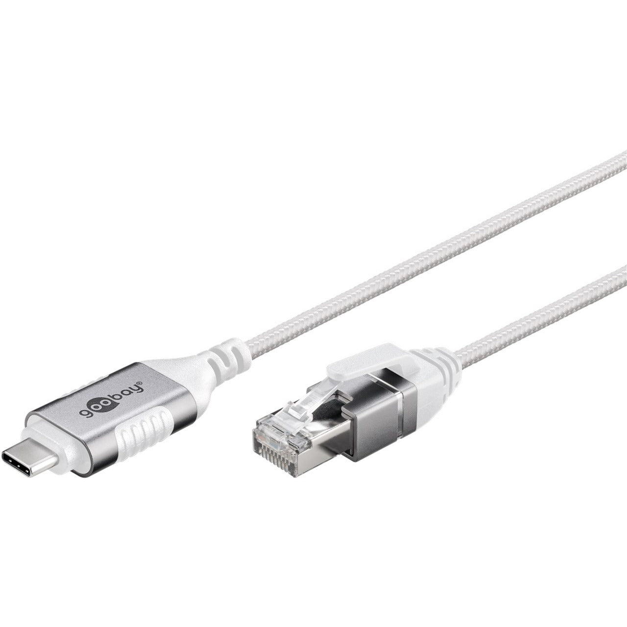 Goobay Ethernet-Adapterkabel USB-C 3.2 Gen2 > RJ-45 (weiss, 5 Meter)