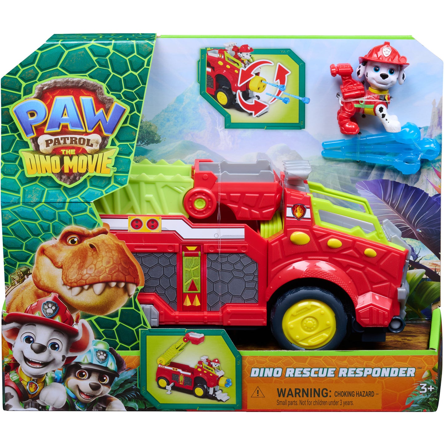 Paw Patrol: Der Dino Film - Marshalls extragrosses Dino-Rettungs-Feuerwehrauto, Spielfahrzeug