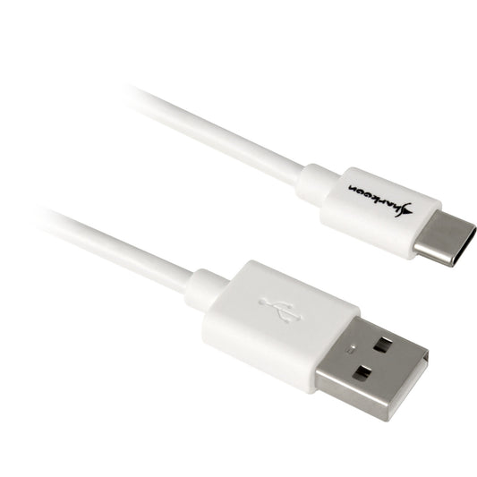 Sharkoon USB 2.0 Kabel, USB-A Stecker > USB-C Stecker (weiss, 1,5 Meter)