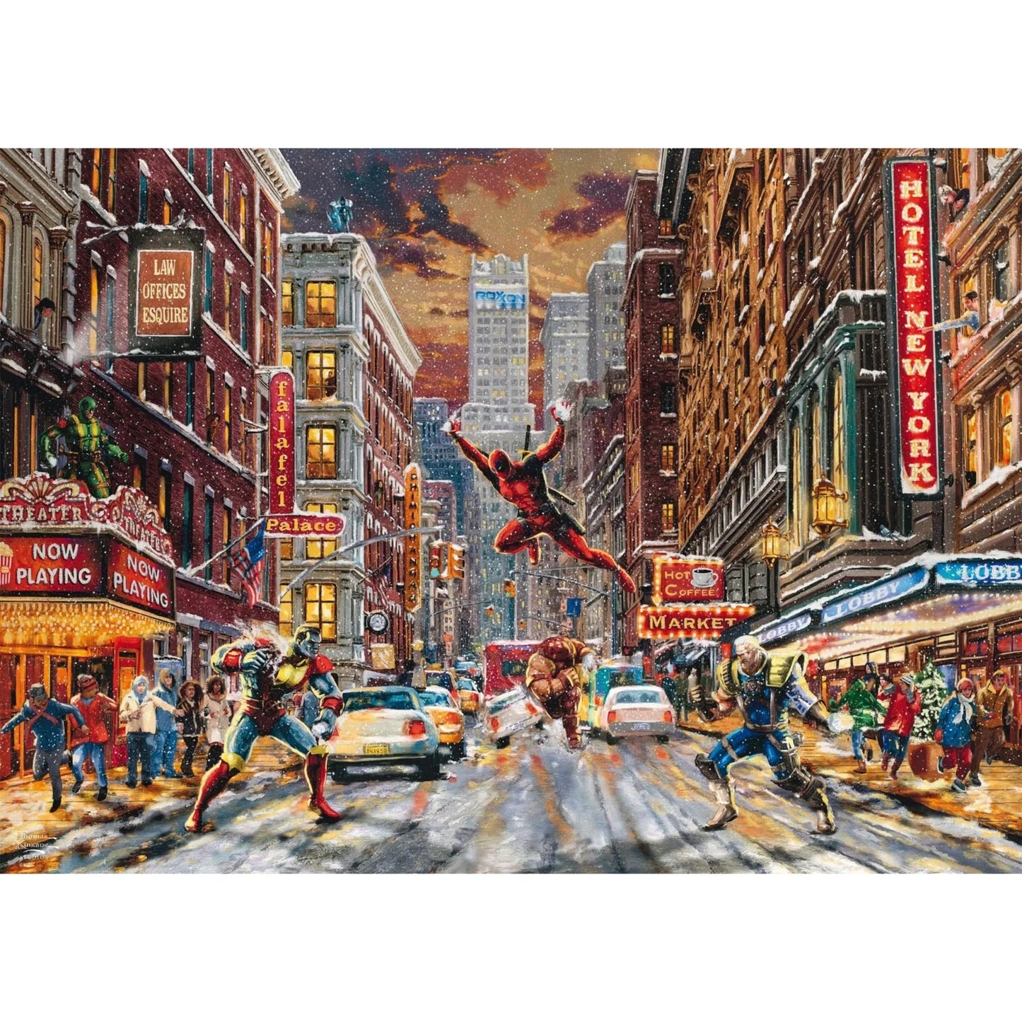 Schmidt Spiele Thomas Kinkade Studios: Marvel - Deadpool, Snow Day (1000 Teile)