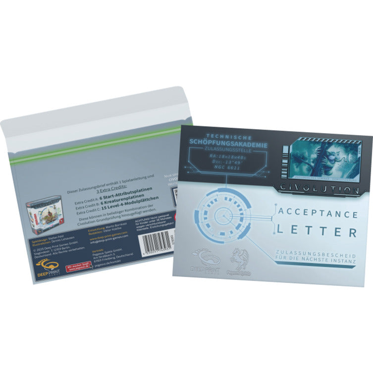 Pegasus Civolution: Acceptance Letter, Brettspiel