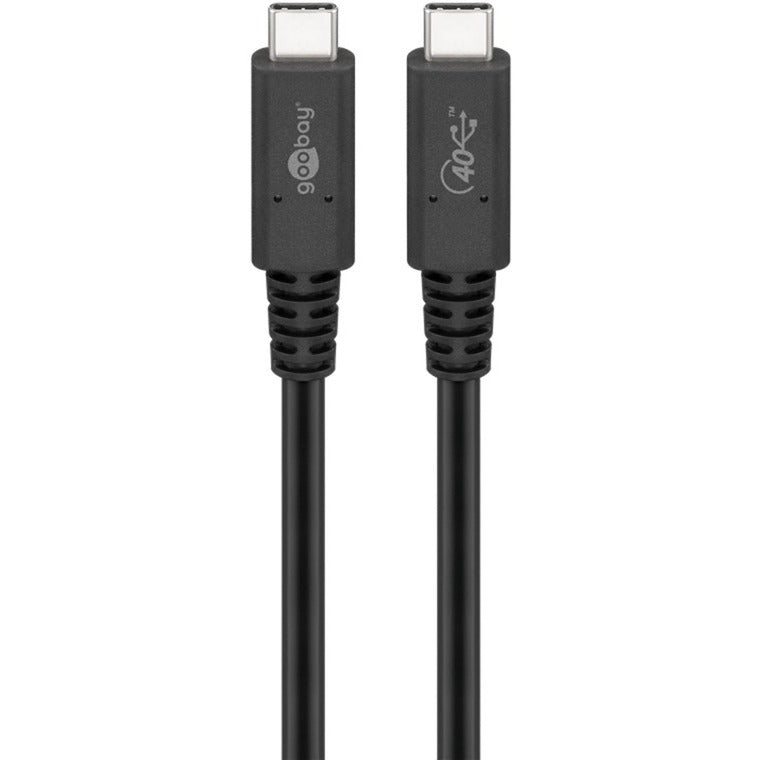 Goobay USB4 Gen 3x2 Kabel, USB-C Stecker > USB-C Stecker (schwarz, 1 Meter, PD, Laden mit bis zu 100 Watt)