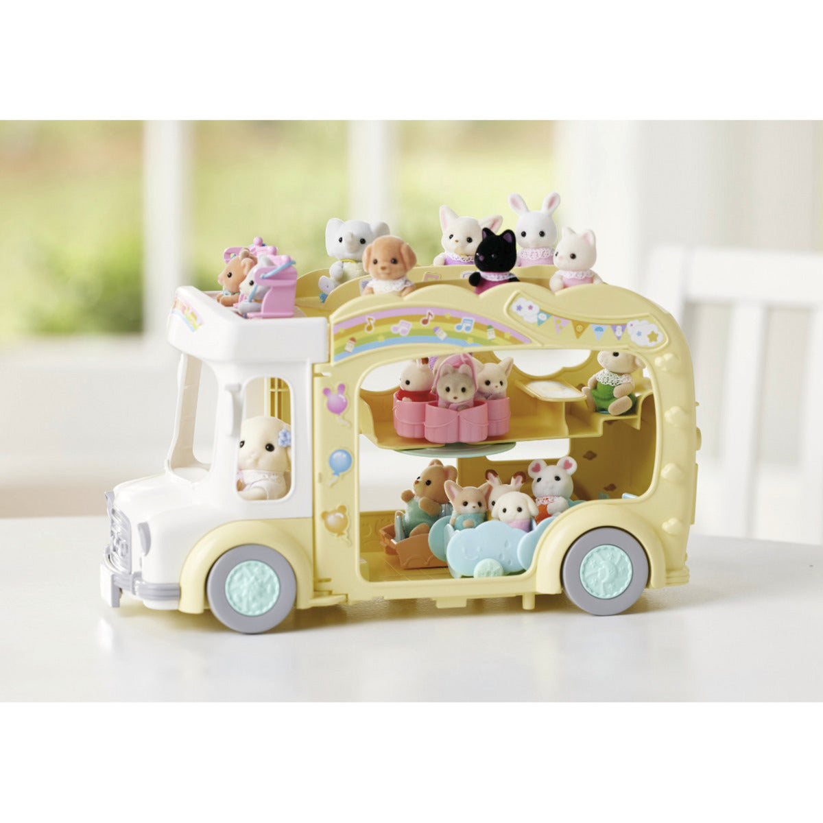 Sylvanian Families - Erlebniskindergarten Bus Regenbogen, Konstruktionsspielzeug
