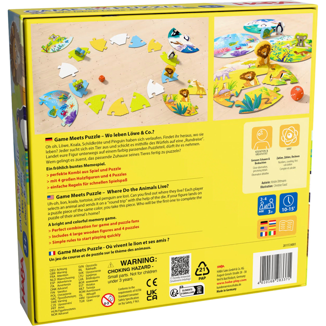 Game meets Puzzle - Wo leben Löwe & Co.?, Brettspiel