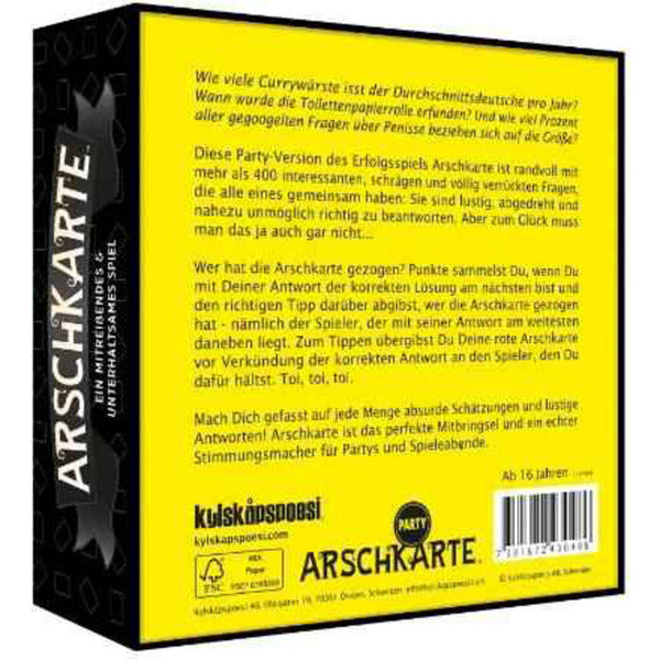 Arschkarte - Wer hat die Arschkarte gezogen? Party-Edition, Quizspiel