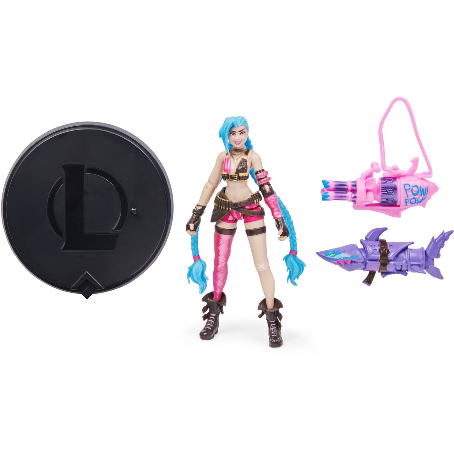 Spinmaster League of Legends - 10cm Actionfiguren 5er Pack (Vi, Caitlyn, Ekko, Heimerdinger und exklusiver Jinx, jeweils mit Accessoires, Ausstellungssockel)