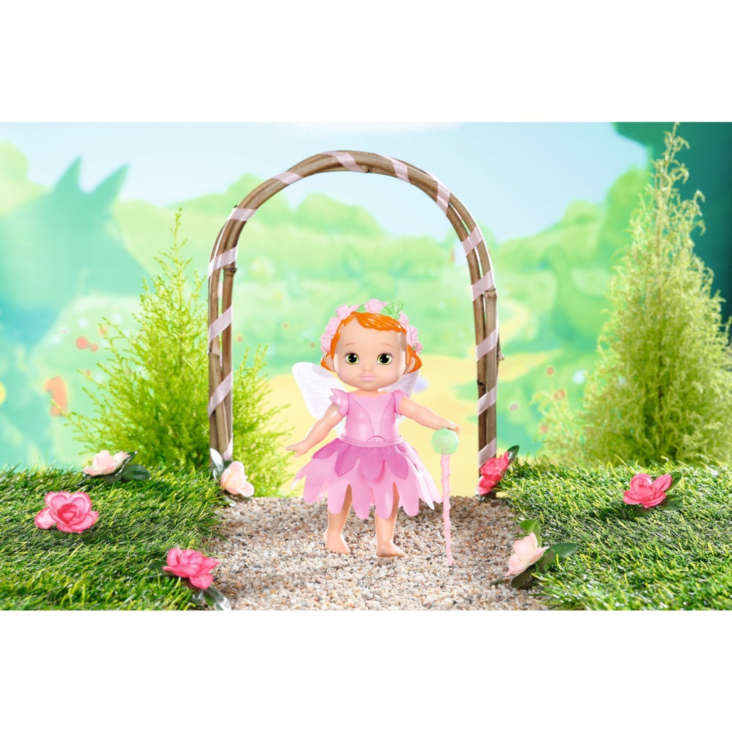 ZAPF Creation BABY born® Storybook Fairy Rose 18cm (mit Zauberstab, Bühne, Kulisse und Bilderbüchlein)