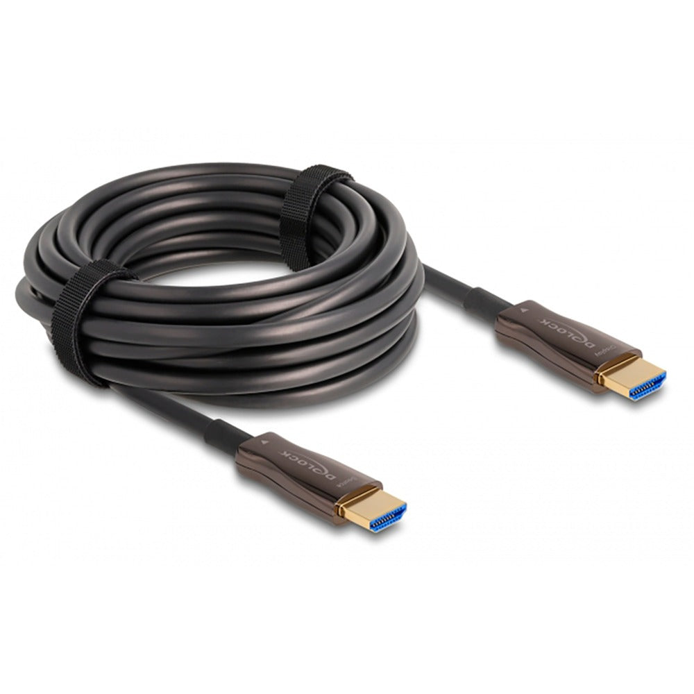 DeLOCK Aktives Optisches HDMI Kabel 8k 60Hz (schwarz, 10 Meter, mit Metallarmierung)