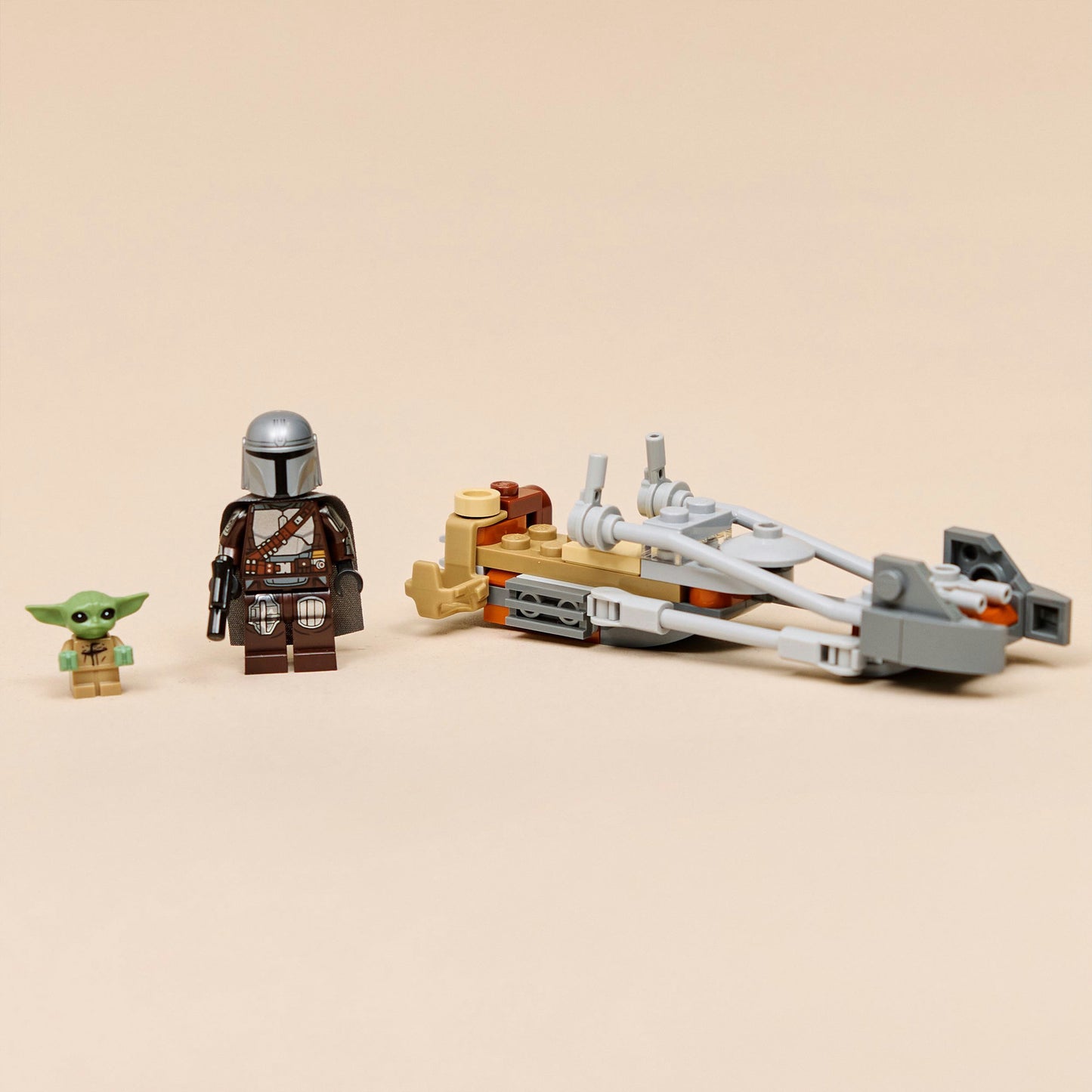 75436 Star Wars Der Mandalorianer und Grogu auf ihrem Speeder Bike, Konstruktionsspielzeug