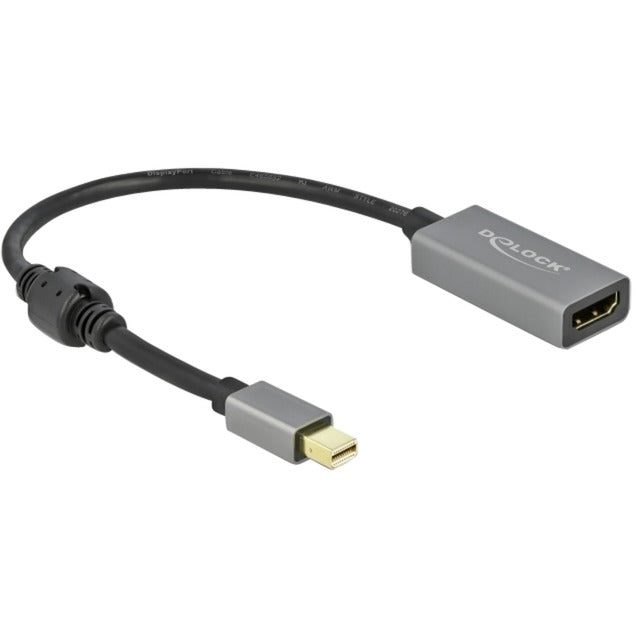 DeLOCK Aktiver Adapter mini DisplayPort 1.4 > HDMI 4K 60 Hz (HDR) (grau/schwarz, 20cm)