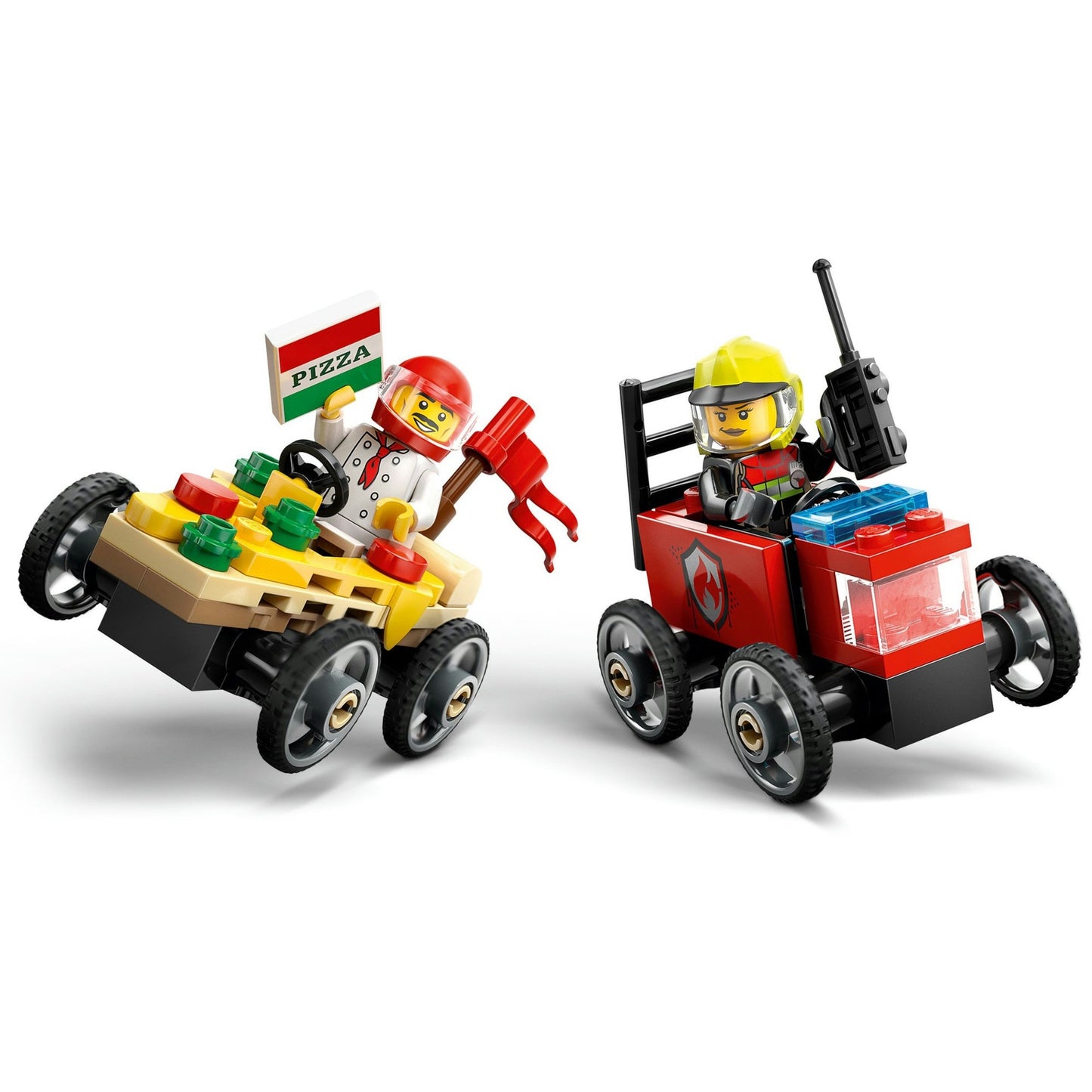 60458 City Pizzalieferwagen vs. Löschauto, Konstruktionsspielzeug