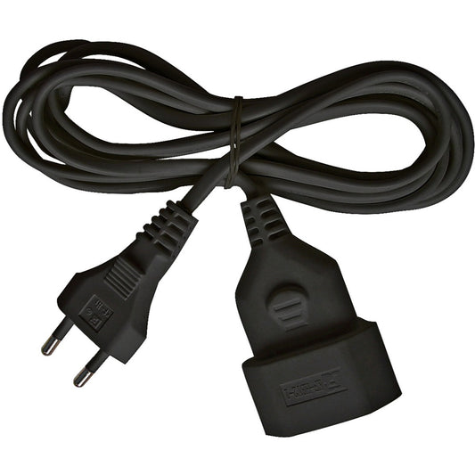 Brennenstuhl Kunststoff-Verlängerungskabel für Innen, 3 Meter (schwarz, Euro-Stecker und Kupplung)