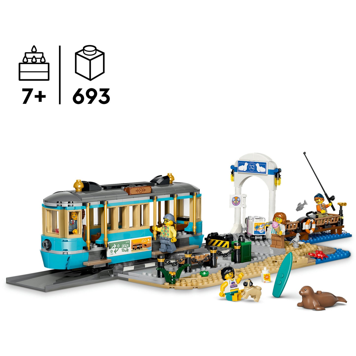 60506 City Klassische Strandstrassenbahn, Konstruktionsspielzeug