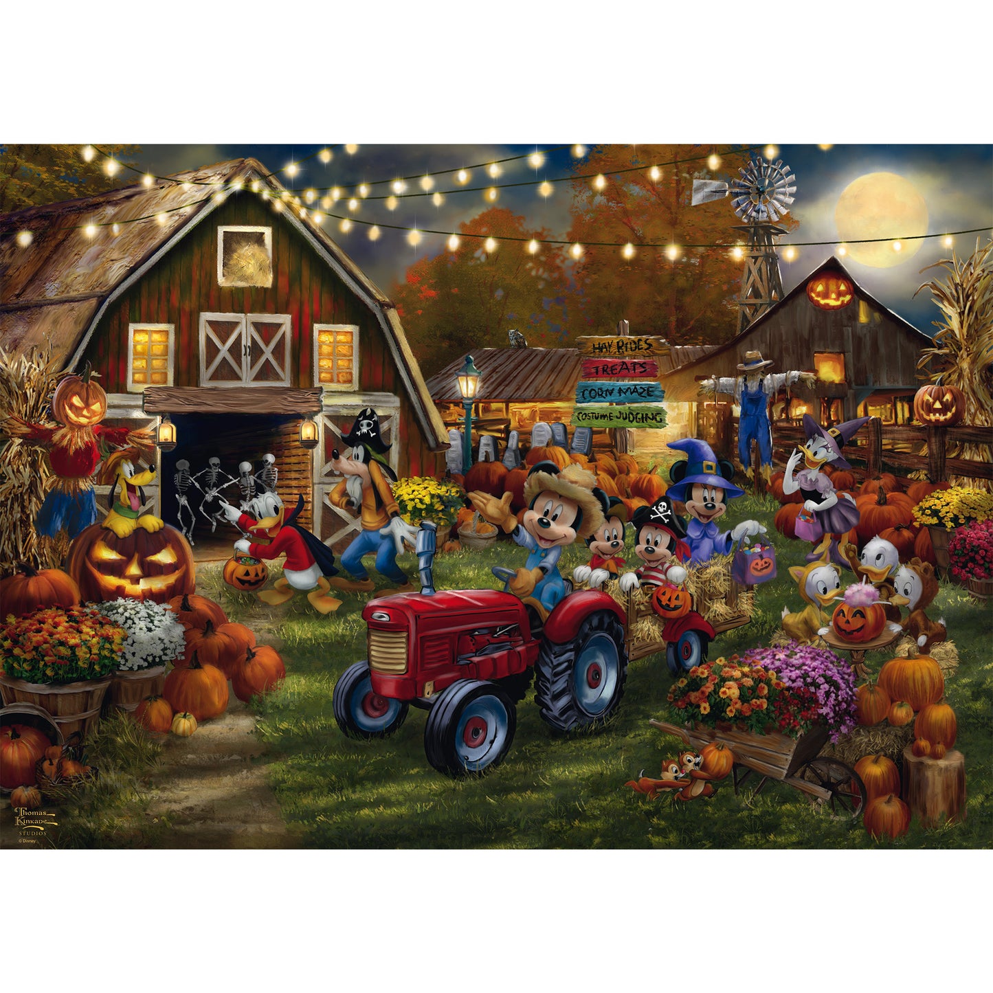 Thomas Kinkade Studios: Disney - Mickey & Minnie Pumpkin Festival, Puzzle