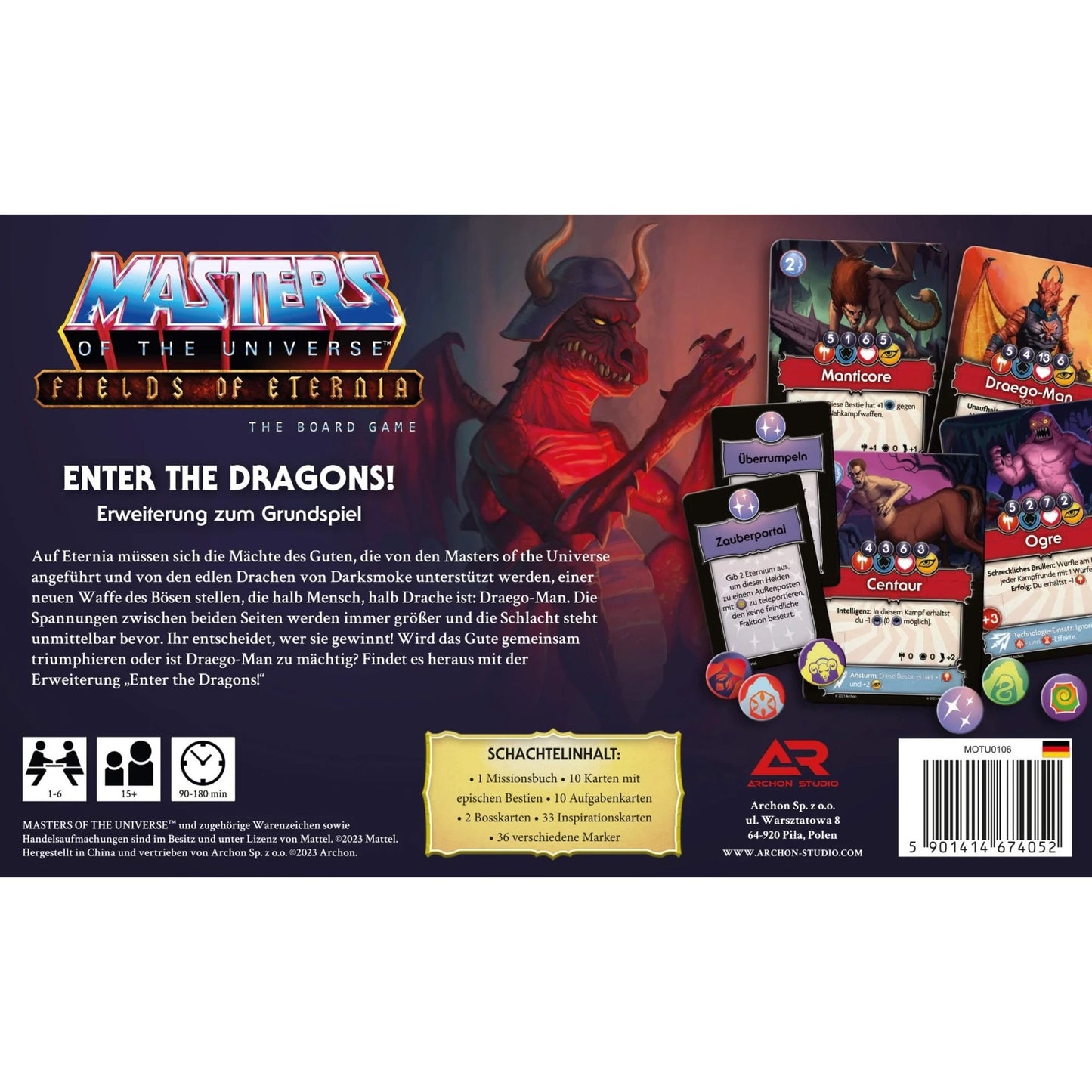 Asmodee Masters of the Universe Fields of Eternia - Enter the Dragons!, Brettspiel