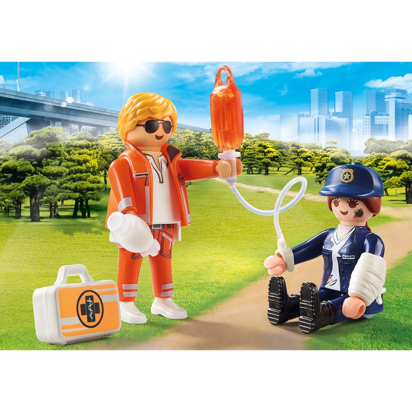 PLAYMOBIL 70823 DuoPack Notarzt und Polizistin, Konstruktionsspielzeug