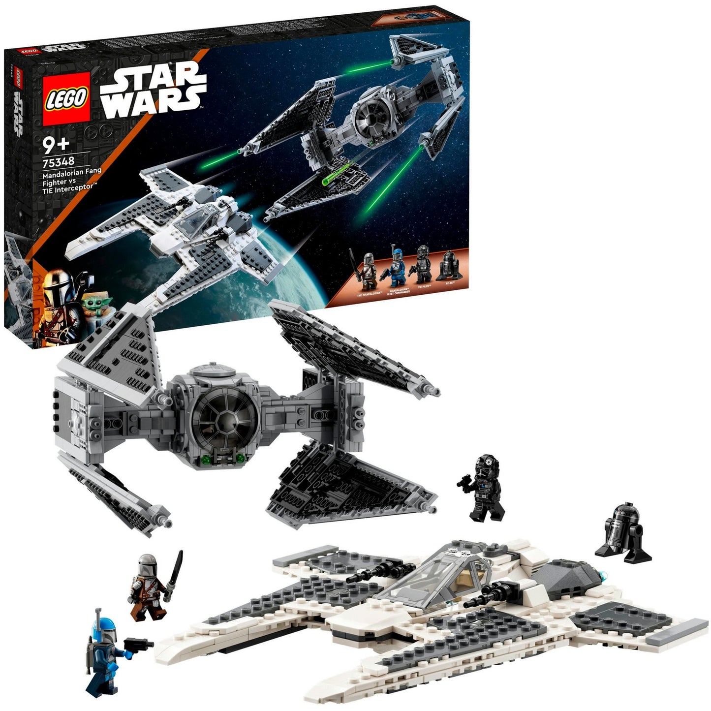 LEGO 75348 Star Wars Mandalorianischer Fang Fighter vs. TIE Interceptor, Konstruktionsspielzeug