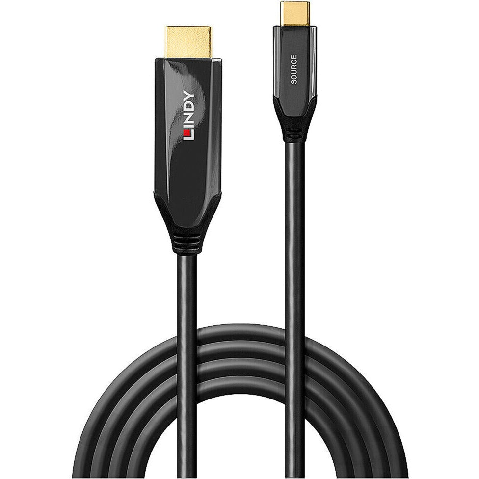 Lindy USB Adapterkabel, USB-C Stecker > HDMI 8K Stecker (schwarz, 2 Meter, 8K 60Hz, + HDR)