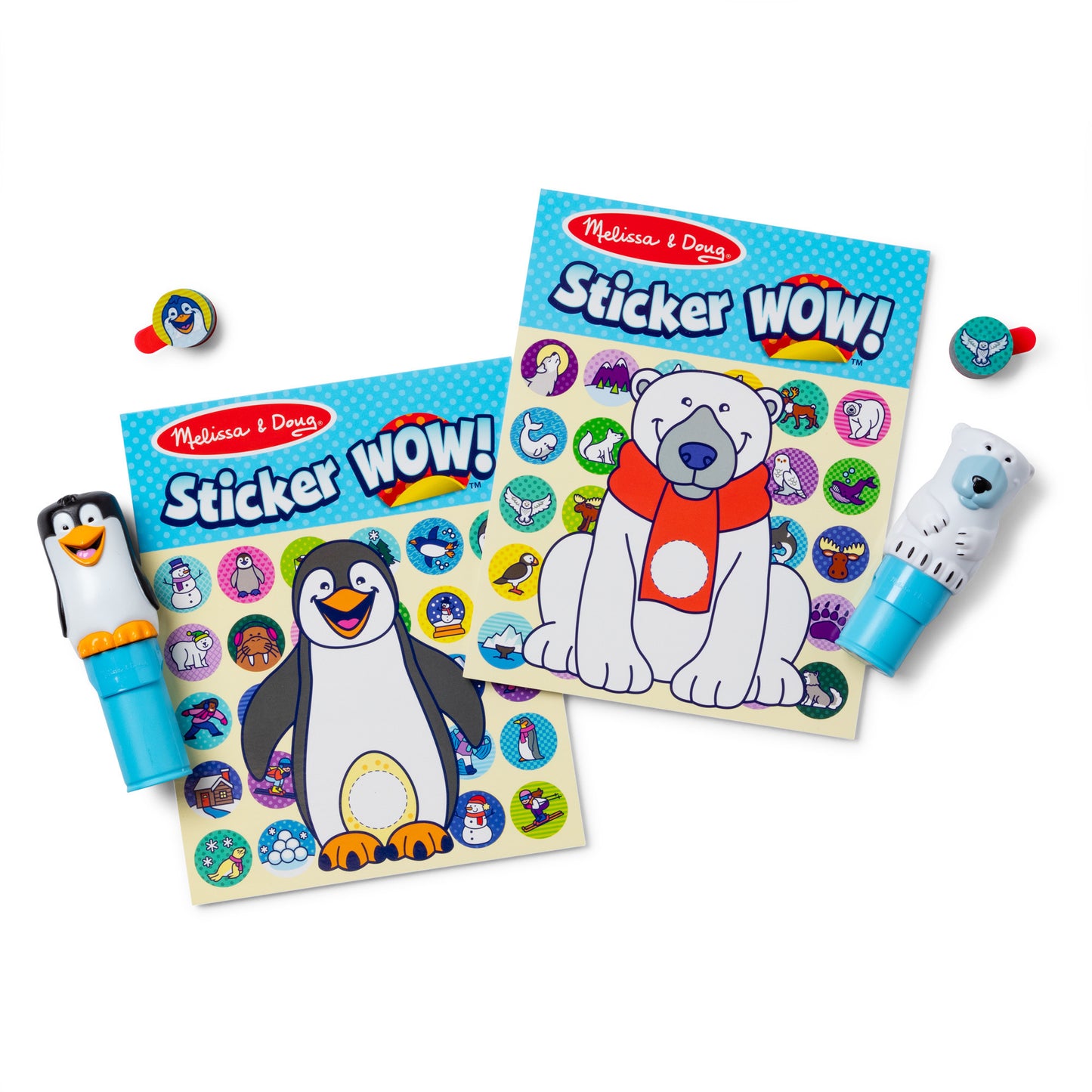 Melissa & Doug - Sticker WOW! Sticker-Stempelset 2er-Pack Winter, Basteln