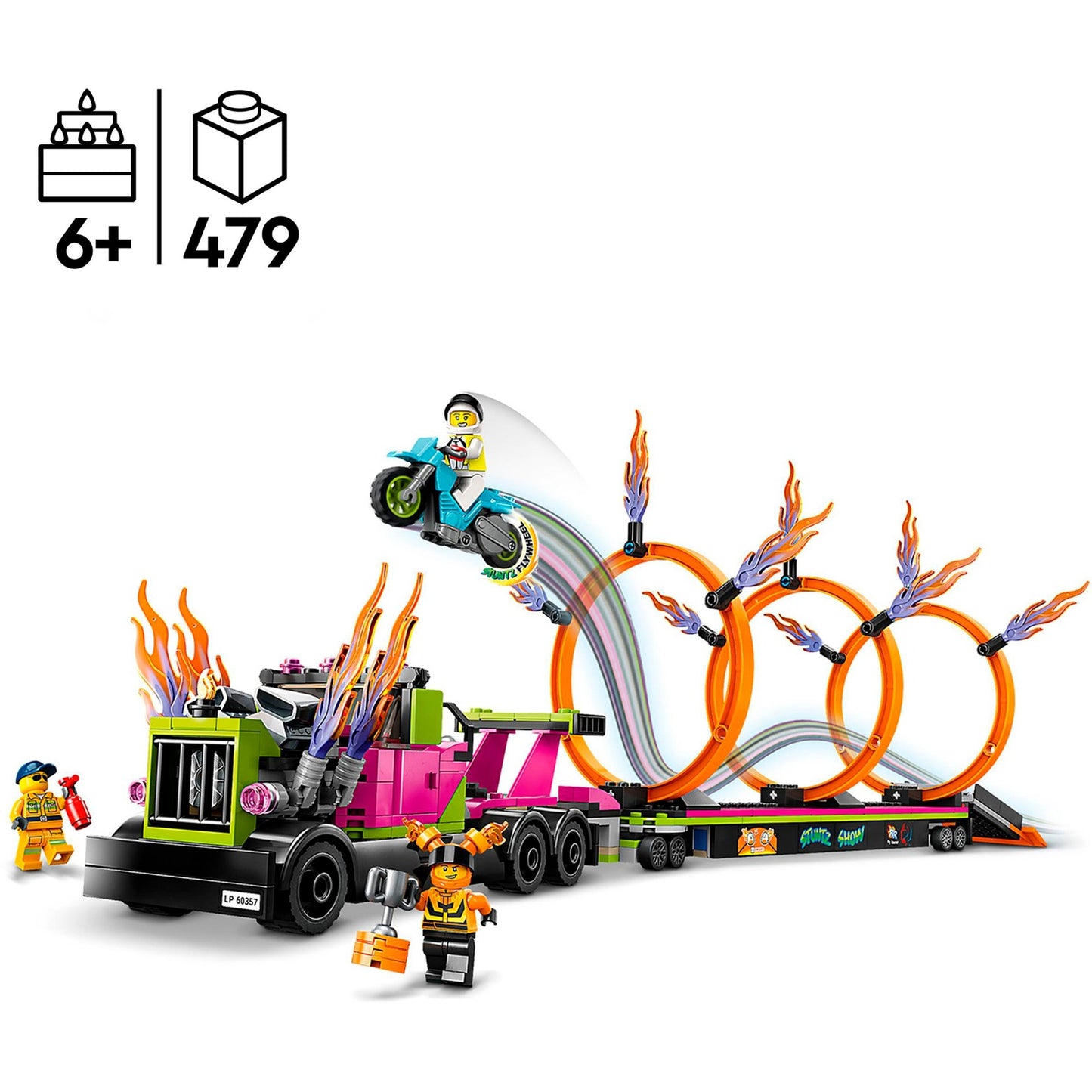 LEGO 60357 City Stunttruck mit Feuerreifen-Challenge, Konstruktionsspielzeug