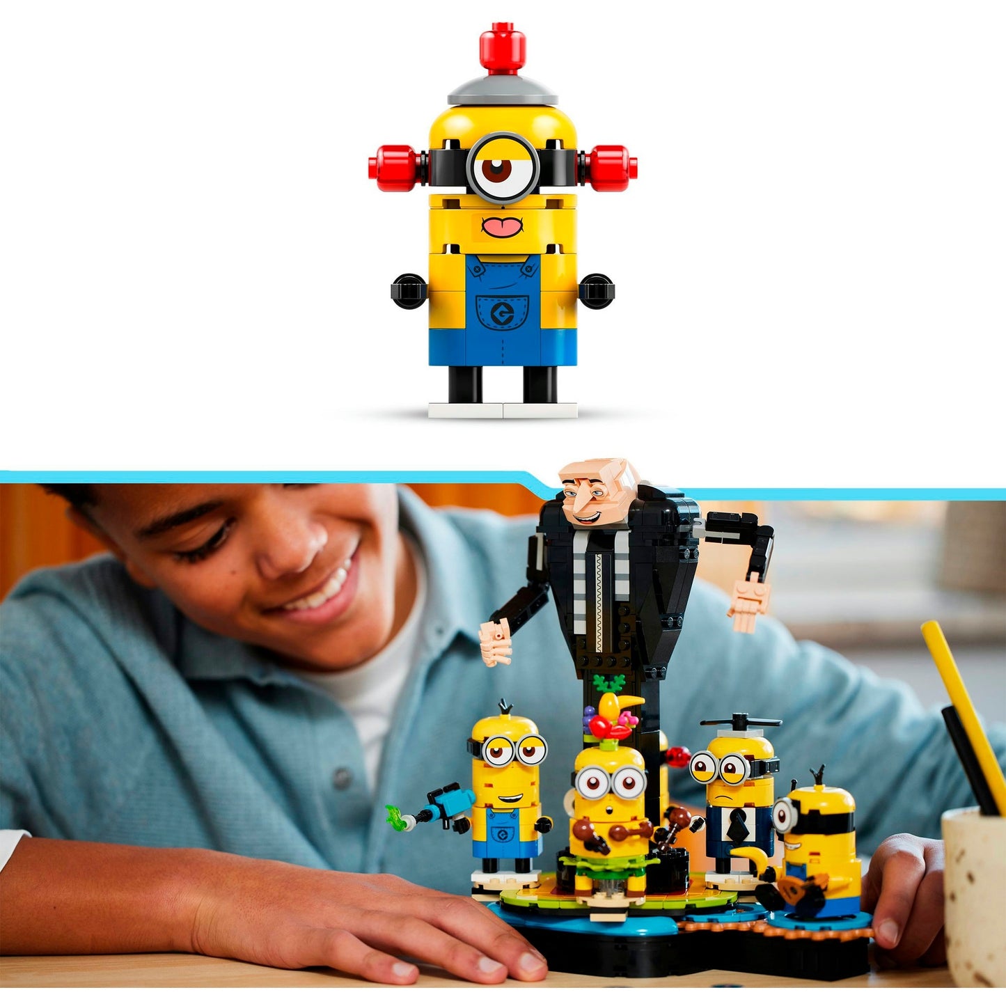 LEGO 75582 Minions Gru und die Minions aus LEGO Steinen, Konstruktionsspielzeug