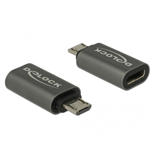 DeLOCK USB 2.0 Adapter, Micro-USB Stecker > USB-C Buchse (anthrazit)