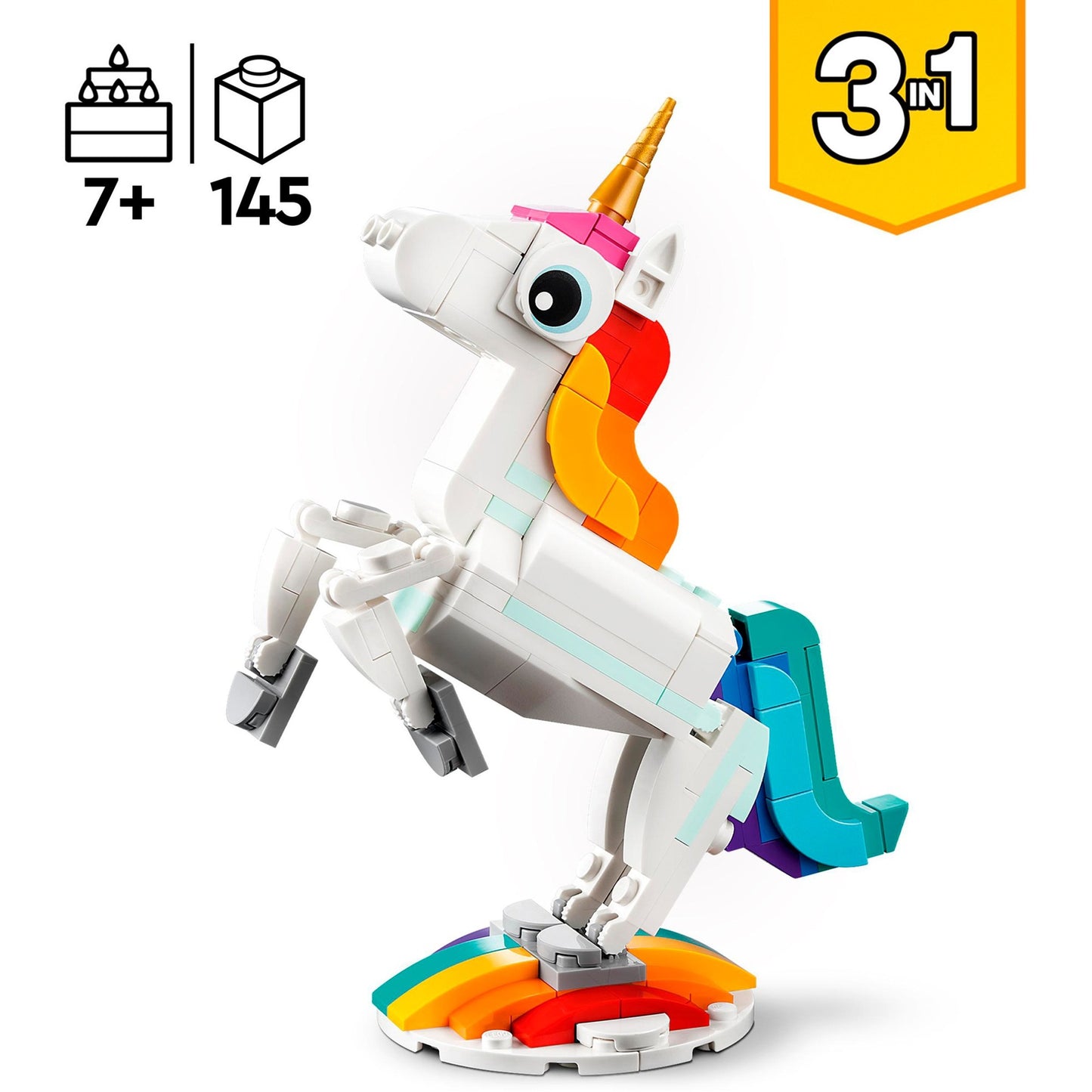 LEGO 31140 Creator 3-in-1 Magisches Einhorn, Konstruktionsspielzeug