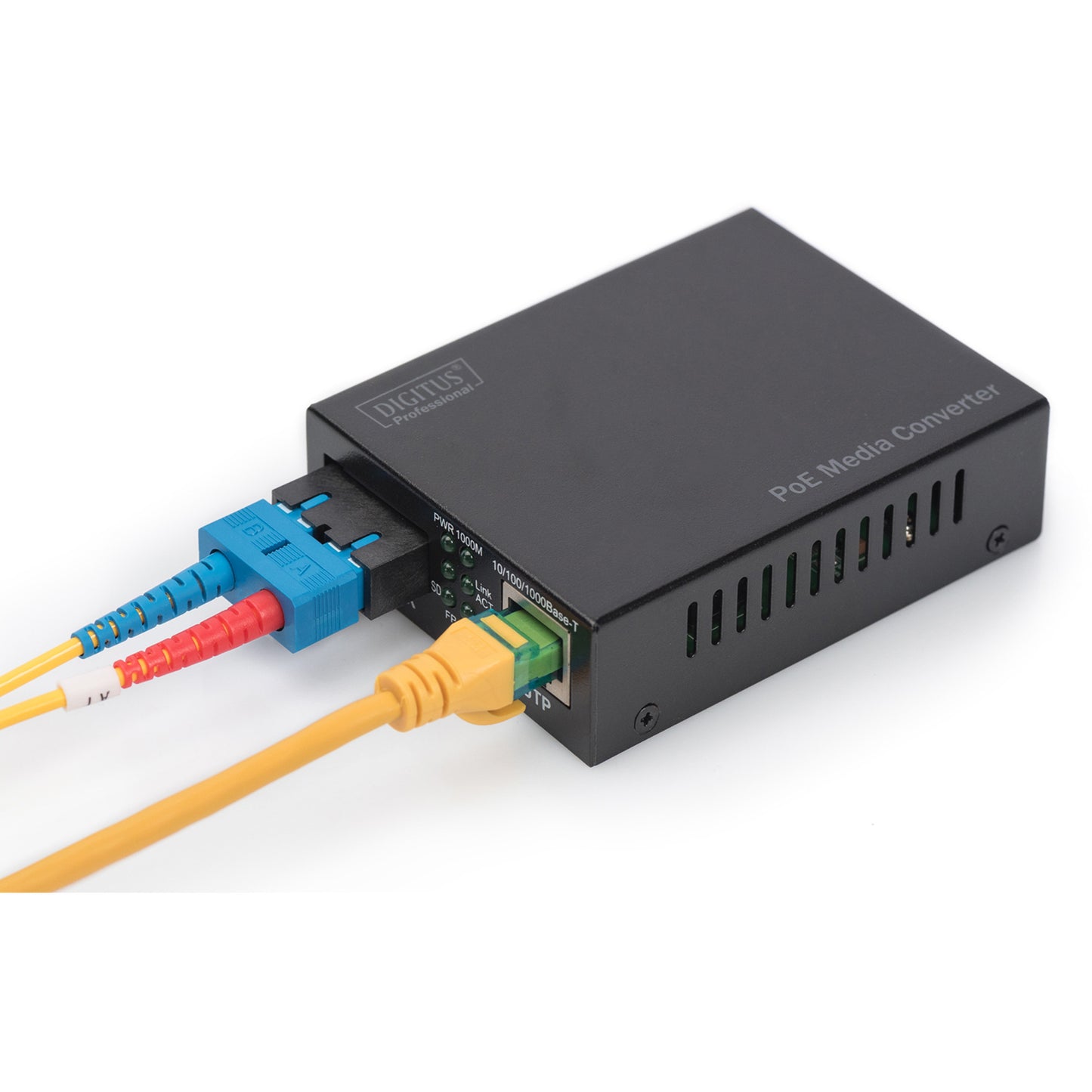 Gigabit PoE Medienkonverter, RJ45 / SC, SM, PSE