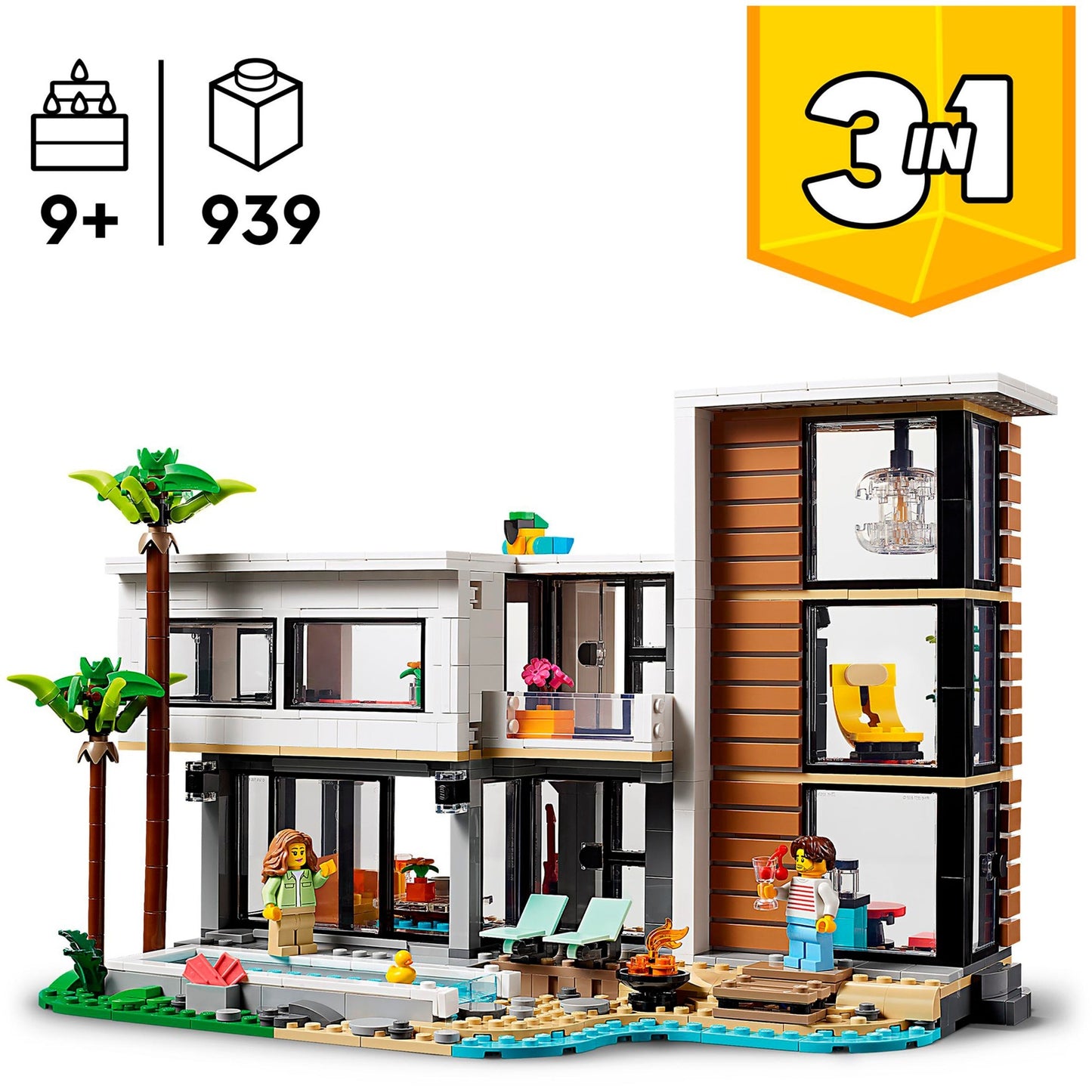 LEGO 31153 Creator 3-in-1 Modernes Haus, Konstruktionsspielzeug