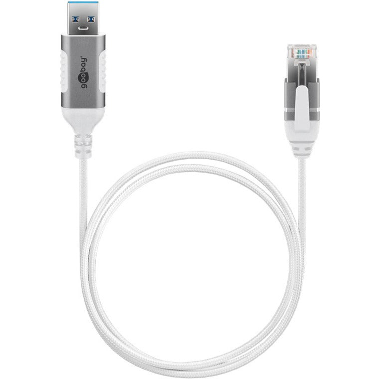 Goobay Ethernet-Adapterkabel USB-A 3.2 Gen1 > RJ-45 (weiss, 1 Meter)