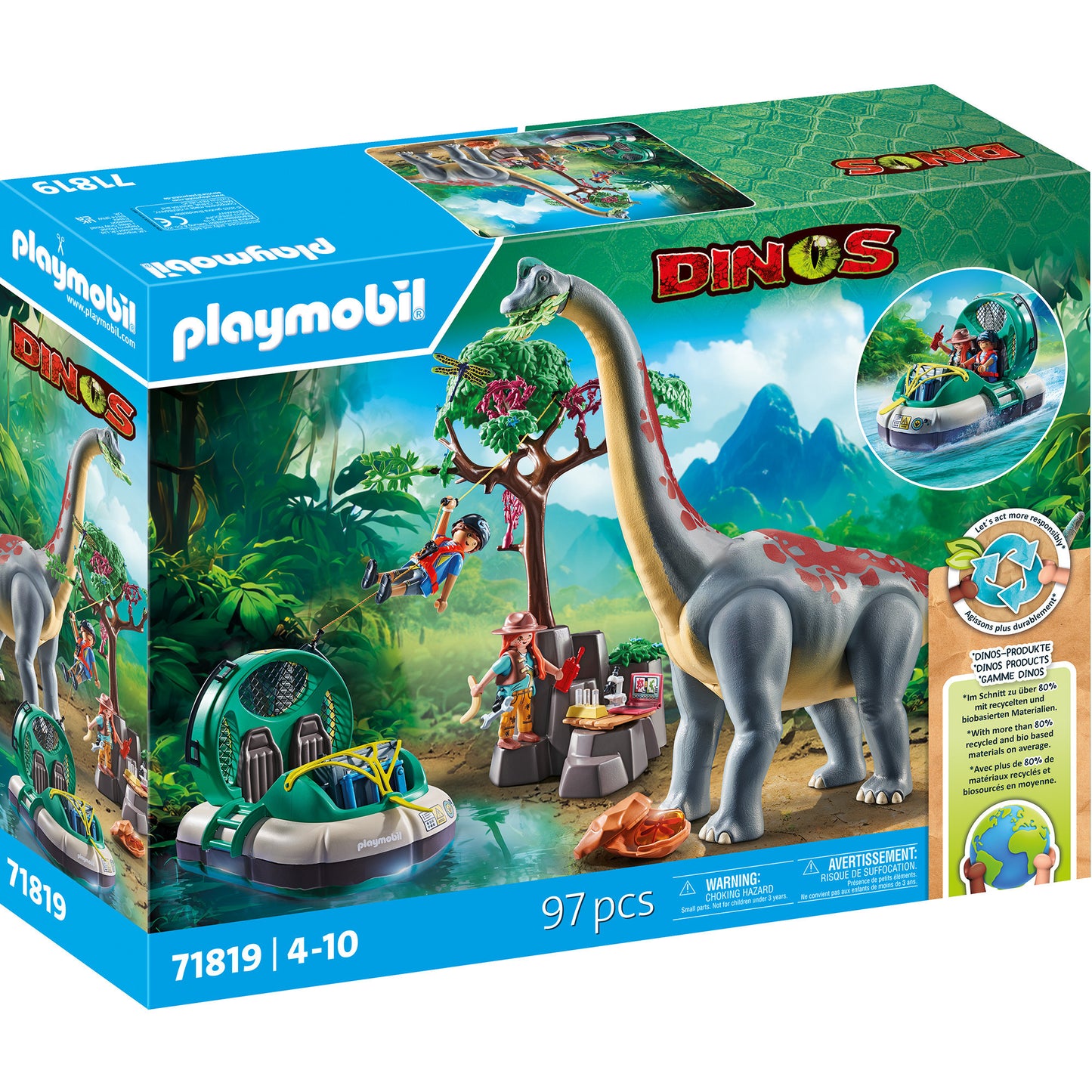 71819 Dinos Brachiosaurus-Begegnung mit Luftkissenboot, Konstruktionsspielzeug