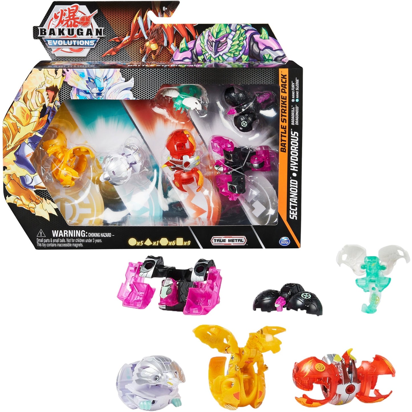 Spin Master Bakugan Evolutions Battle Strike 6er-Pack, Geschicklichkeitsspiel