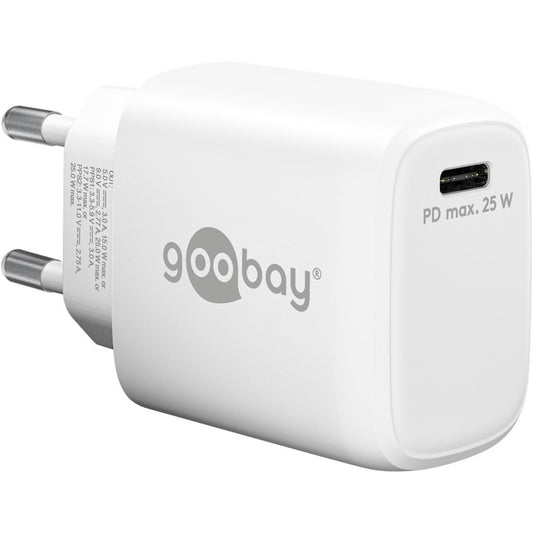 Goobay USB-C PD GaN Schnellladegerät 25 Watt (weiss, Power Delivery 3.0)