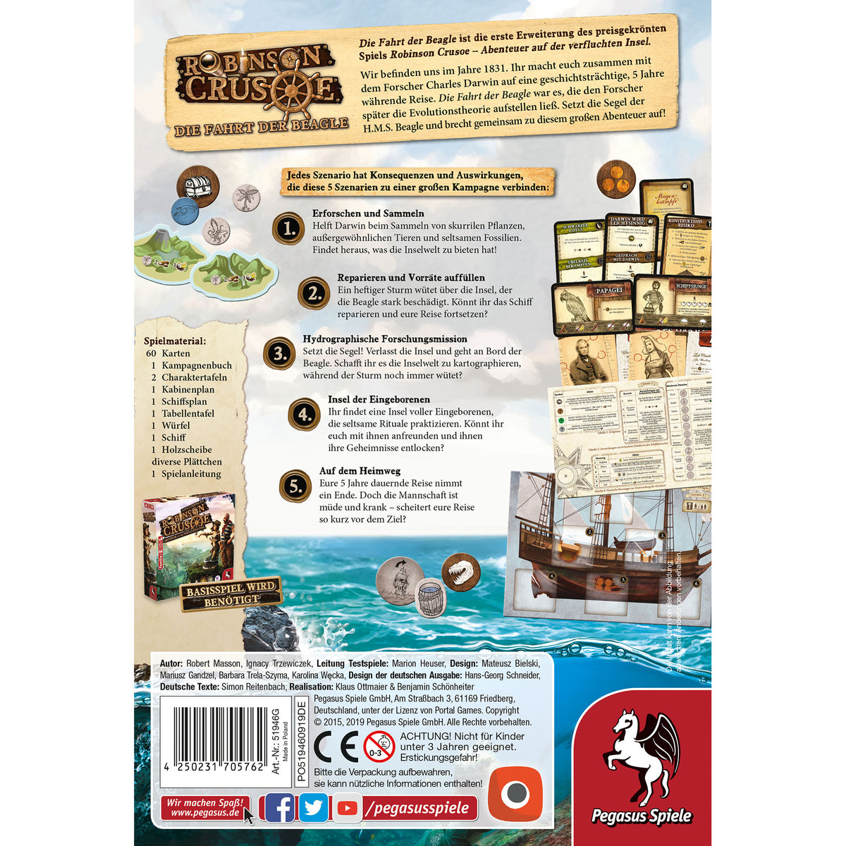 Robinson Crusoe: Die Fahrt der Beagle, Brettspiel