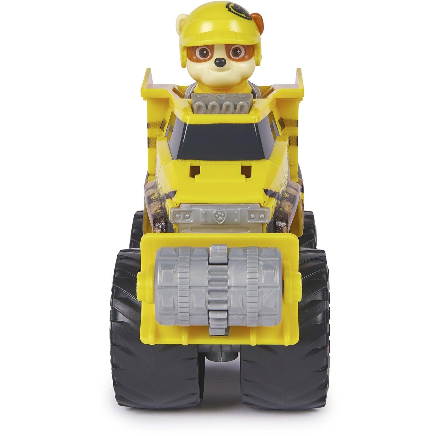 Paw Patrol Rescue Wheels - Rubbles Bulldozer Monstertruck mit Rubble Hundefigur, Spielfahrzeug