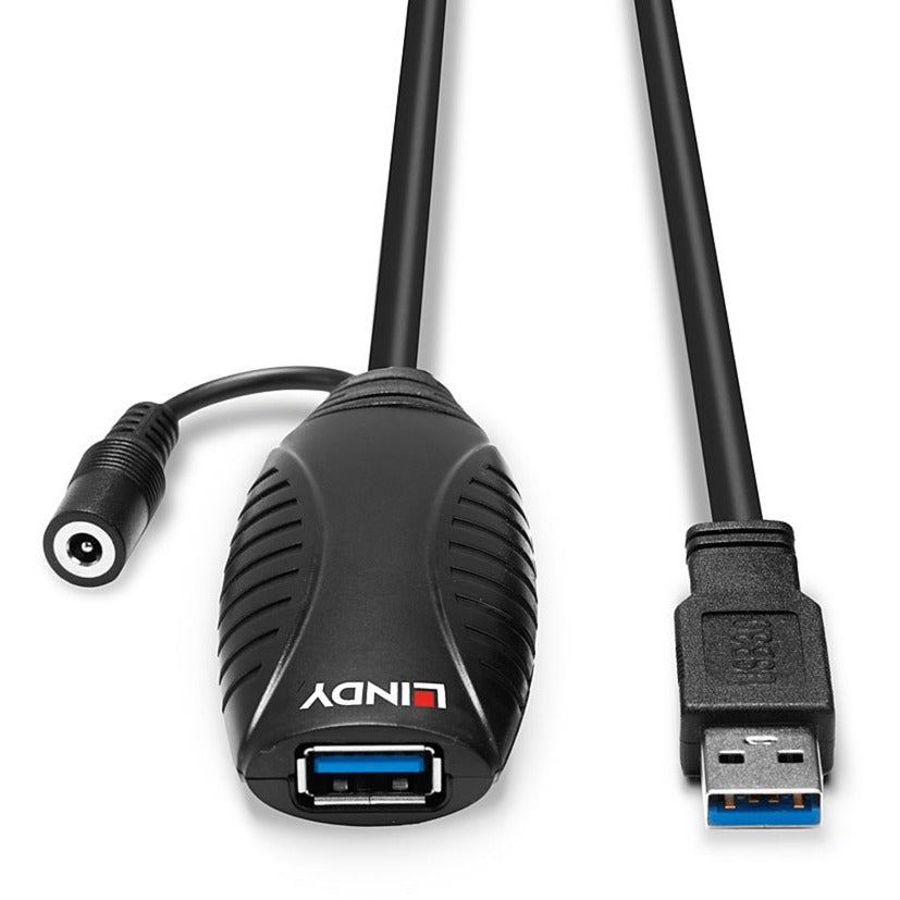 Lindy USB 3.2 Gen 1 Aktivverlängerungskabel, USB-A Stecker > USB-A Buchse (schwarz, 10 Meter)