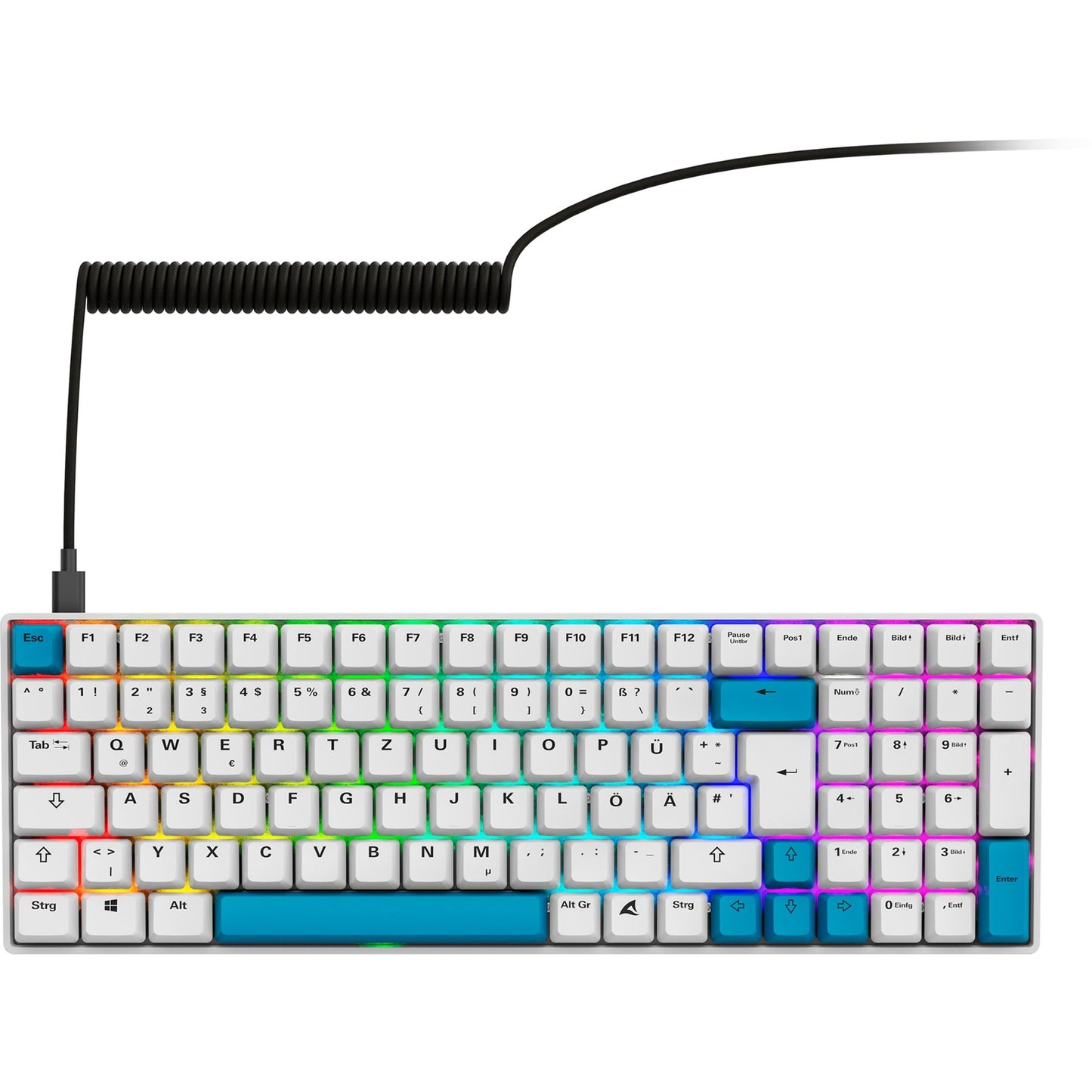 Sharkoon SKILLER SGK50 S2 PBT (weiss, DE-Layout, Gateron G Pro 3.0 Yellow)